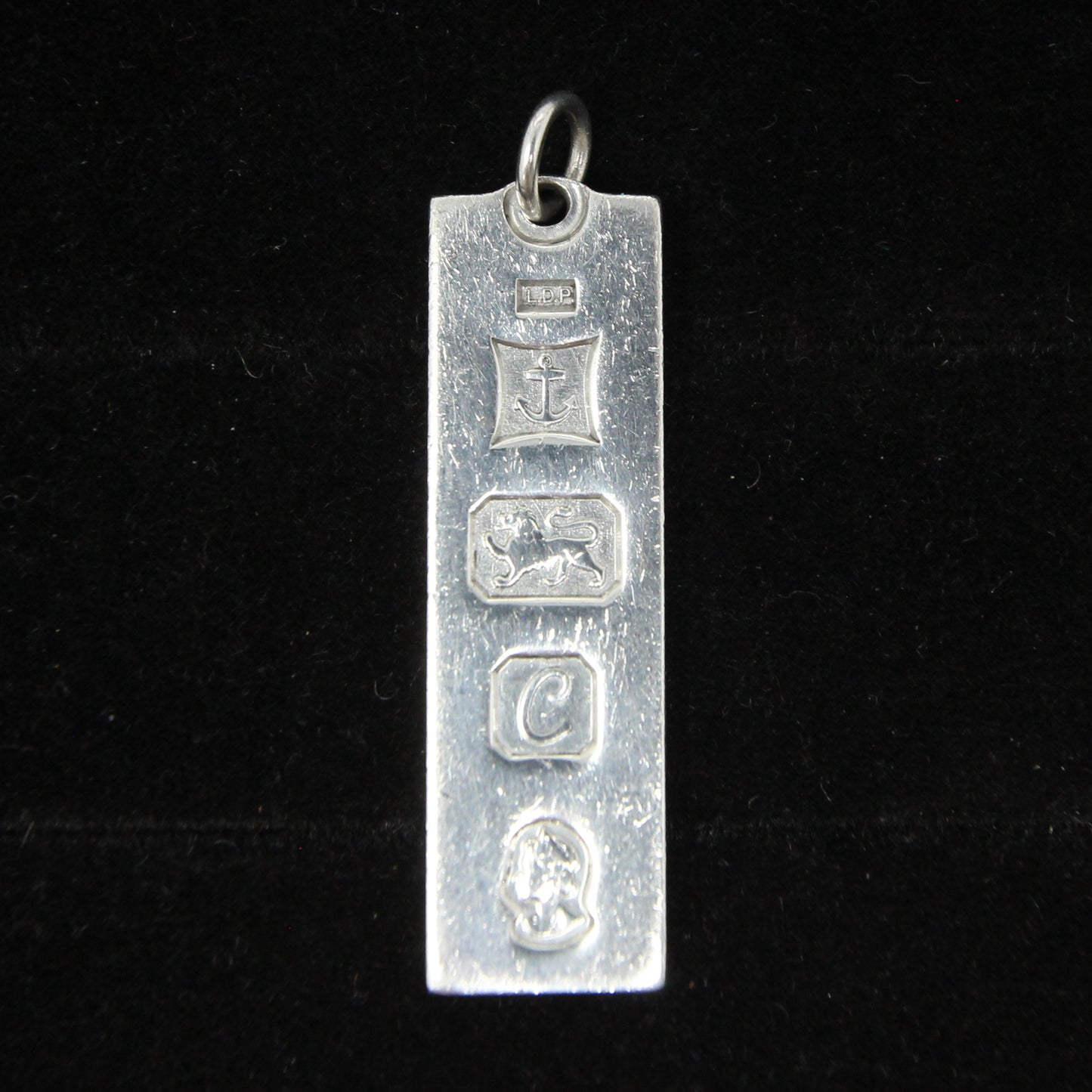 Vintage 1977 Birmingham Hallmarked Solid Sterling Silver Ingot Bar Pendant 15g 3
