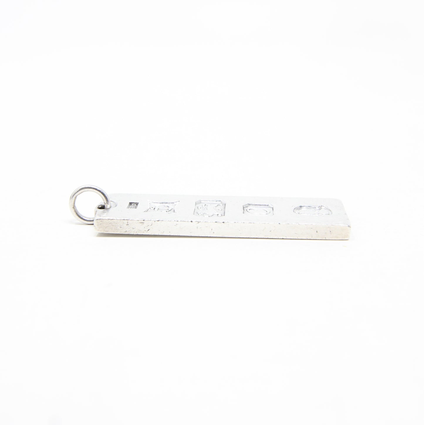 Vintage 1977 Birmingham Hallmarked Solid Sterling Silver Ingot Bar Pendant 15g 3
