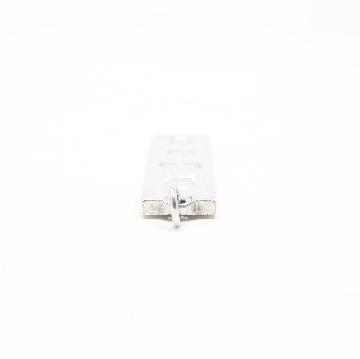 Vintage 1977 Birmingham Hallmarked Solid Sterling Silver Ingot Bar Pendant 15g 3