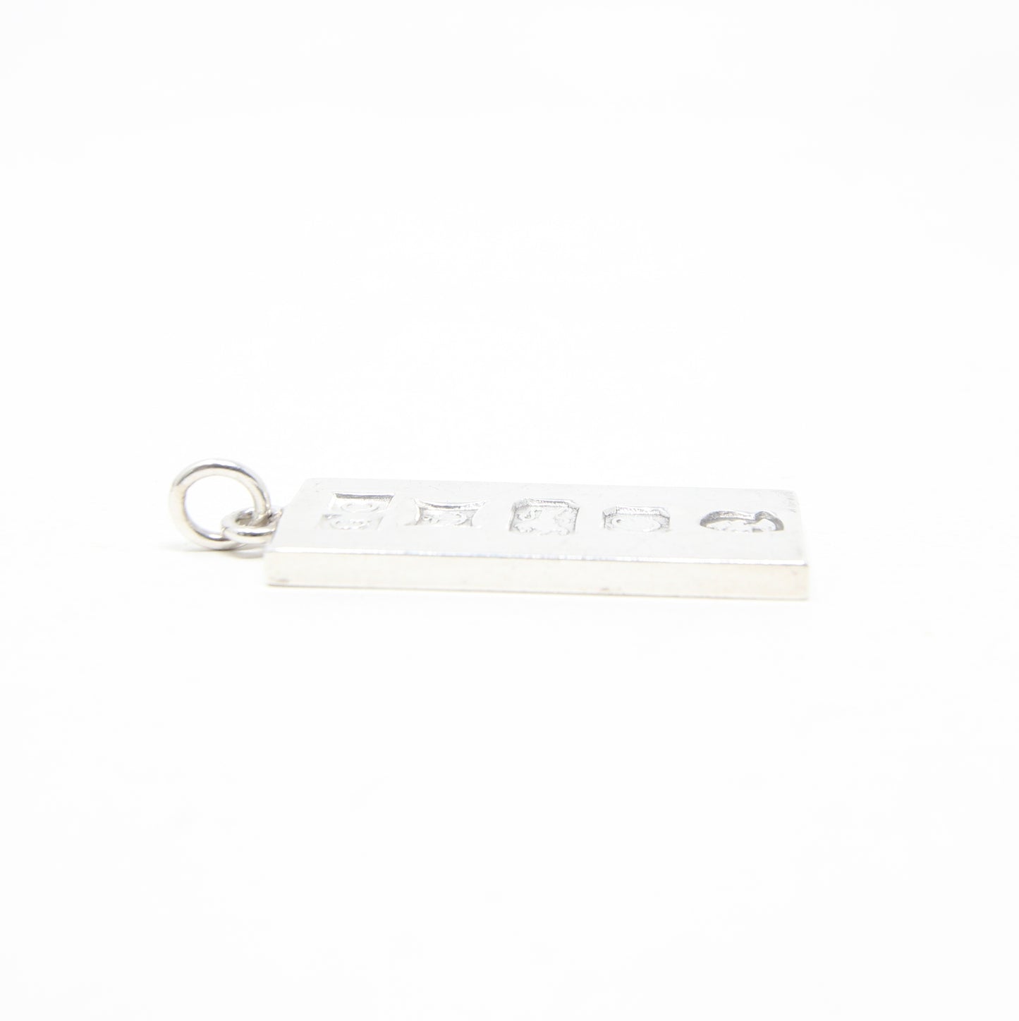 Vintage 1977 Birmingham Hallmarked Solid Sterling Silver Ingot Bar Pendant 14.6g 4