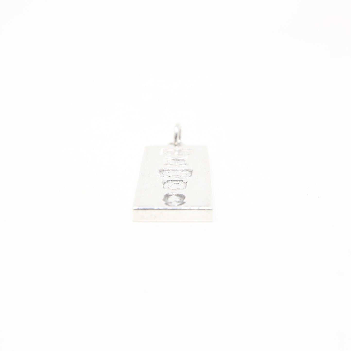 Vintage 1977 Birmingham Hallmarked Solid Sterling Silver Ingot Bar Pendant 14.6g 4