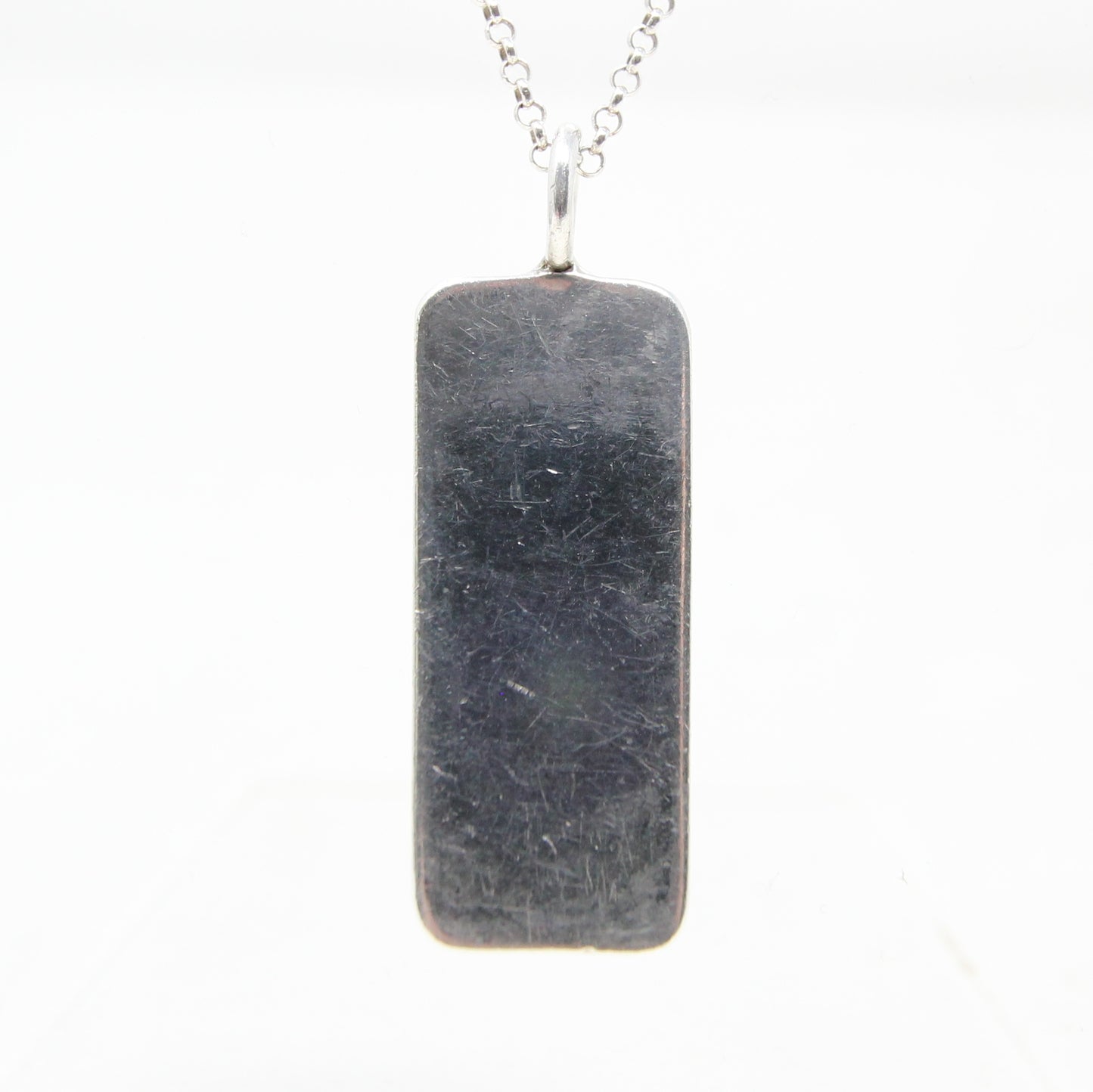 Vintage 1977 London Hallmarked Solid Sterling Silver Ingot Bar Pendant 14.6g 5