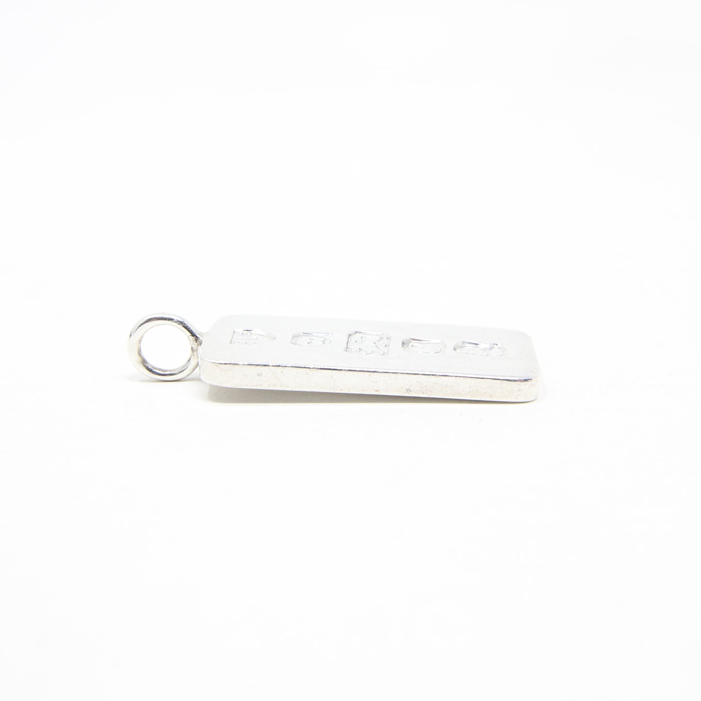Vintage 1977 London Hallmarked Solid Sterling Silver Ingot Bar Pendant 14.6g 5