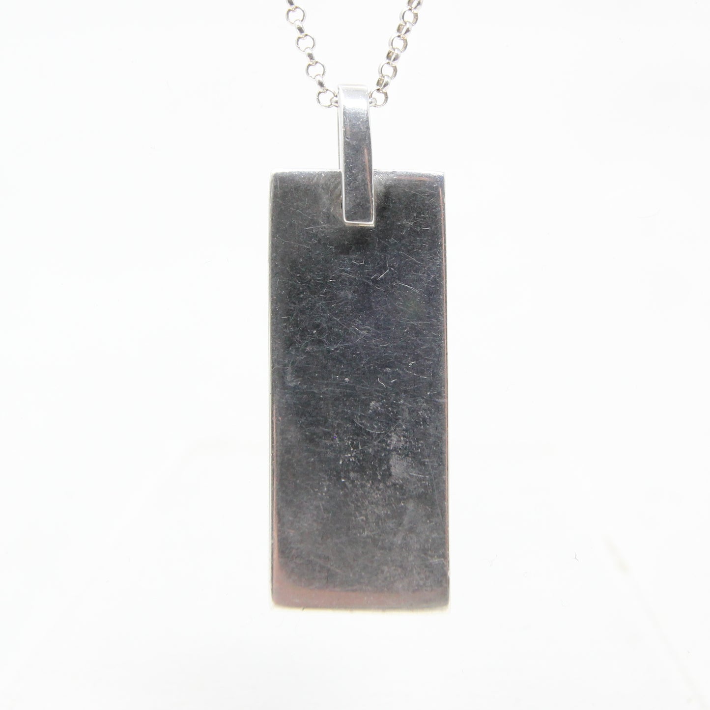 Vintage 1977 Edinburgh Hallmarked Solid Sterling Silver Ingot Bar Pendant 15.8g 6