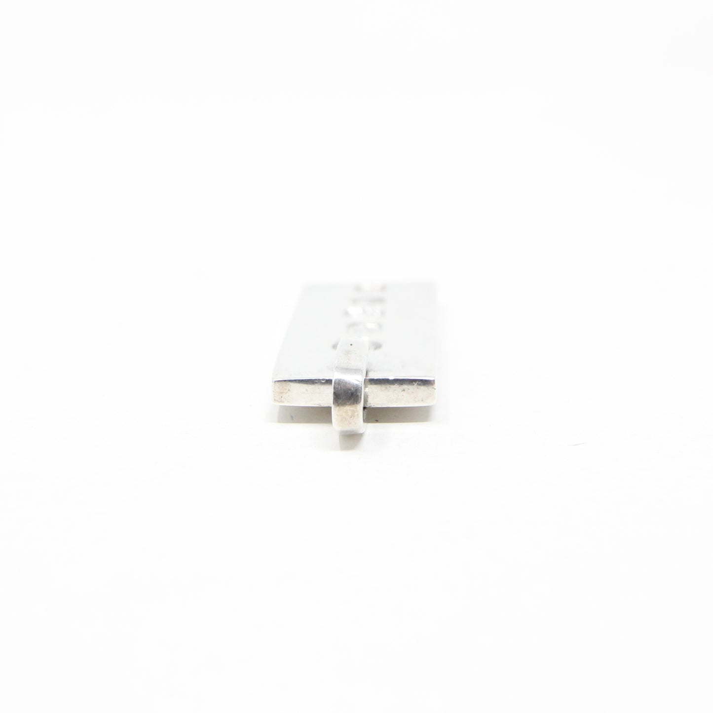 Vintage 1977 Edinburgh Hallmarked Solid Sterling Silver Ingot Bar Pendant 15.8g 6
