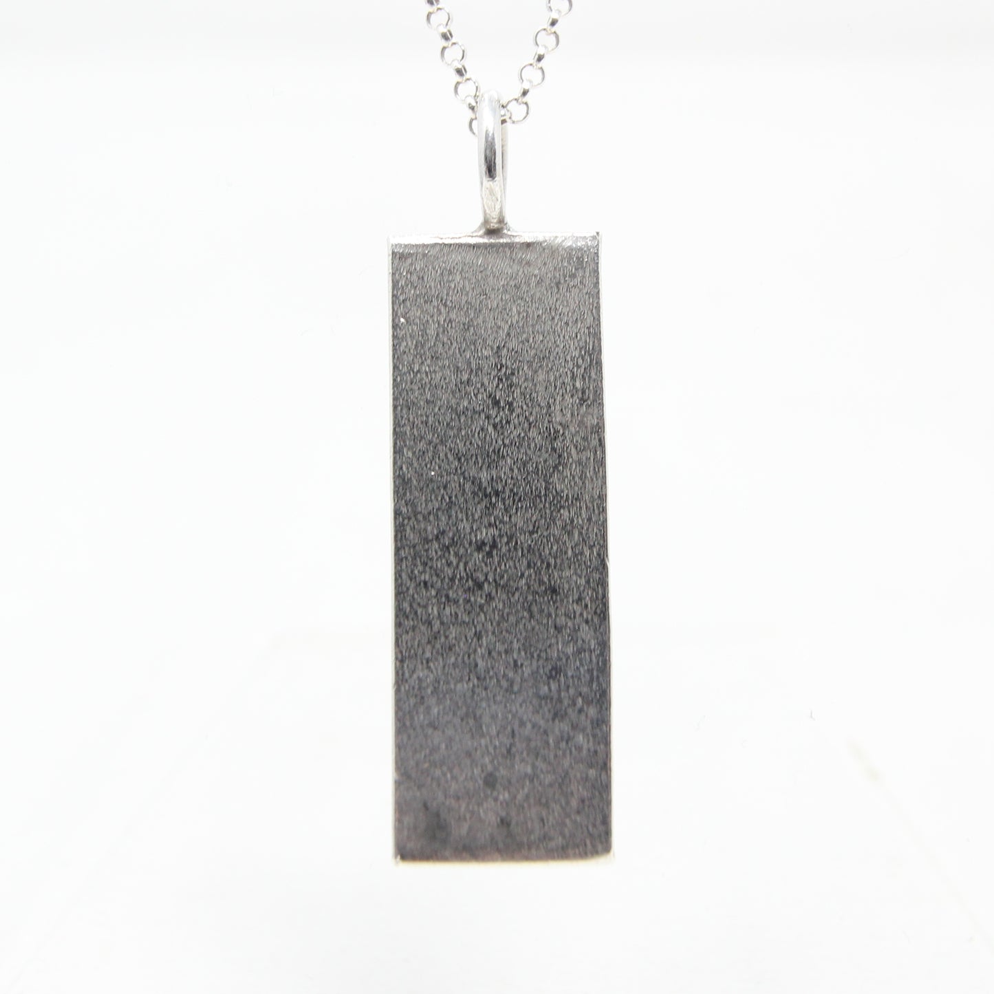 Vintage 1977 London Hallmarked Solid Sterling Silver Ingot Bar Pendant 15.7g 7