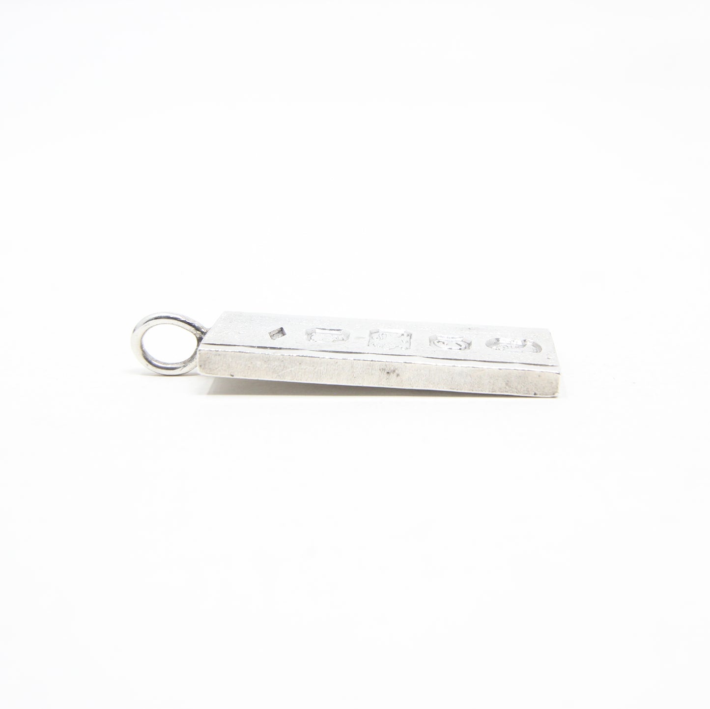 Vintage 1977 London Hallmarked Solid Sterling Silver Ingot Bar Pendant 15.7g 7