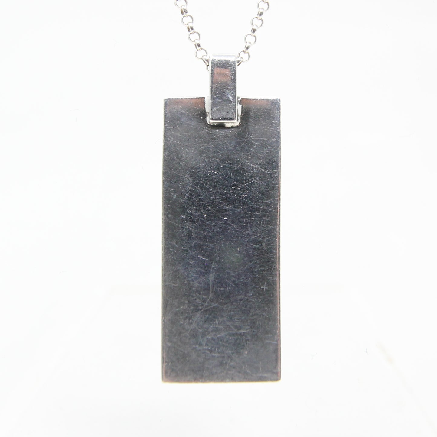 Vintage 1977 London Hallmarked Solid Sterling Silver Ingot Bar Pendant 15.4g 8