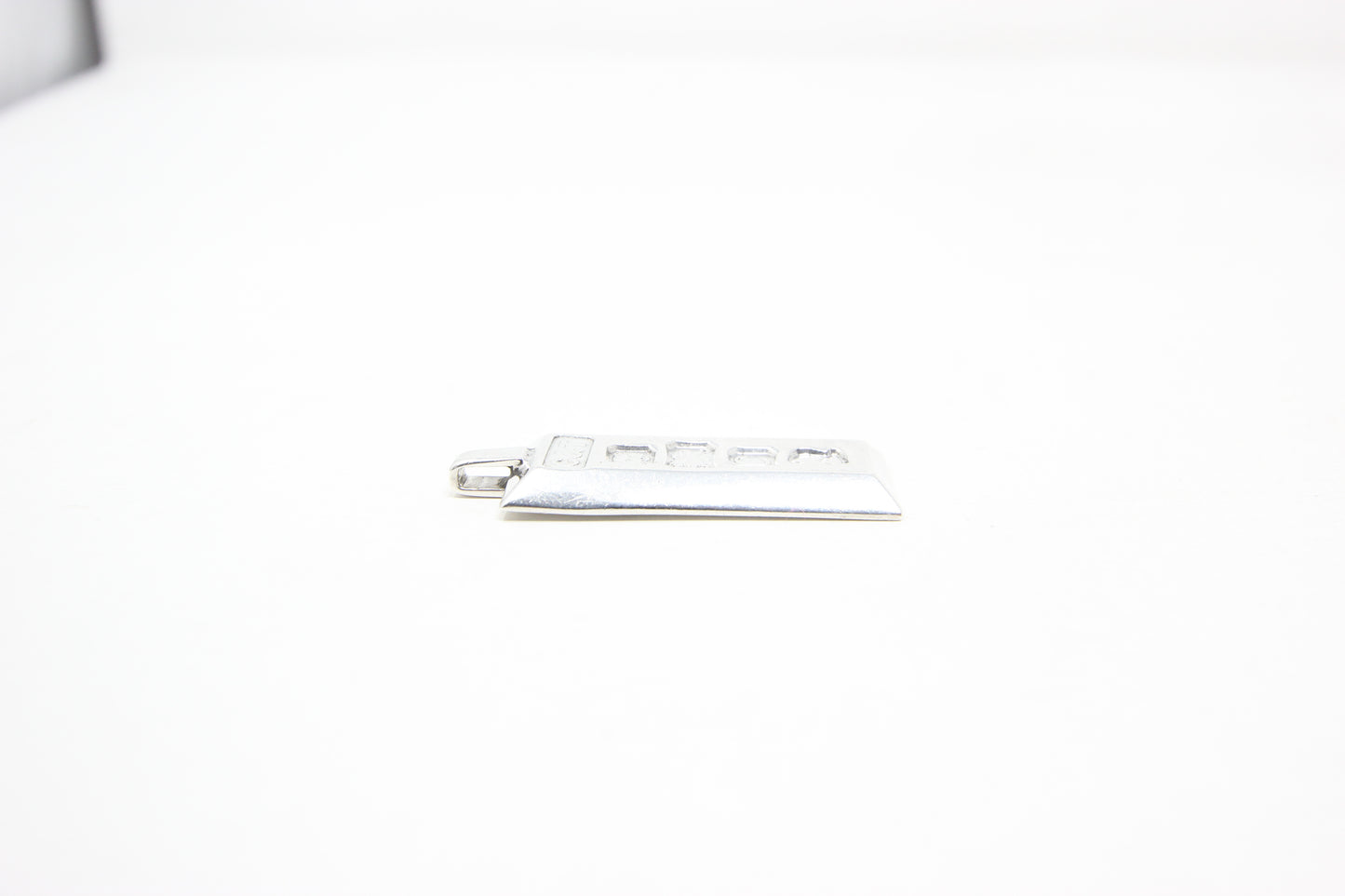 Vintage 1977 London Hallmarked Solid Sterling Silver Ingot Bar Pendant 15.4g 8