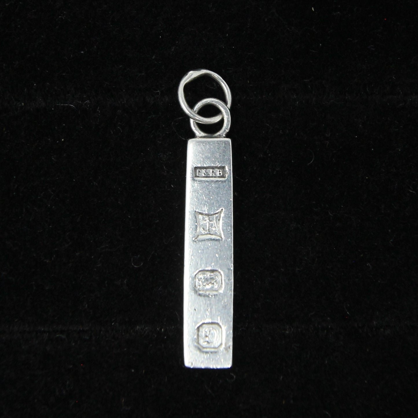 Vintage 1978 Birmingham Hallmarked Solid Sterling Silver Ingot Bar Pendant 3.2g 10