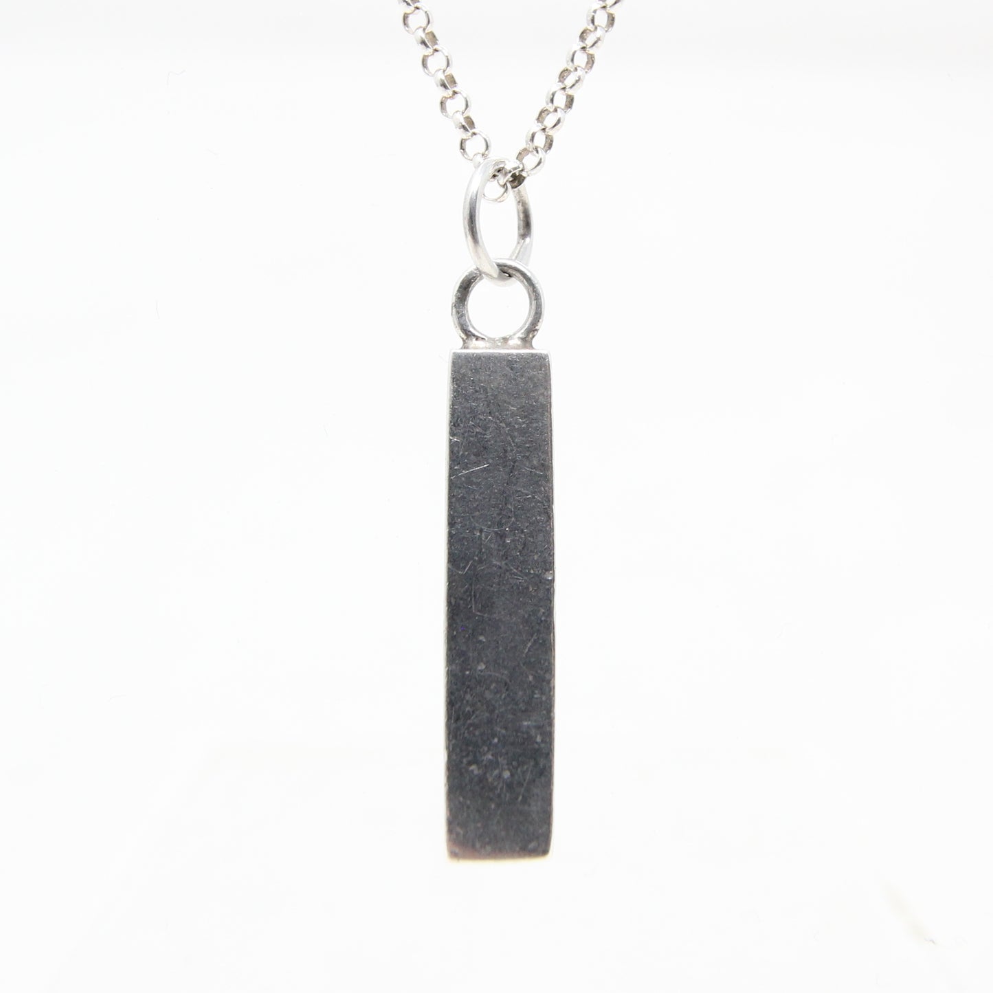 Vintage 1978 Birmingham Hallmarked Solid Sterling Silver Ingot Bar Pendant 3.2g 10