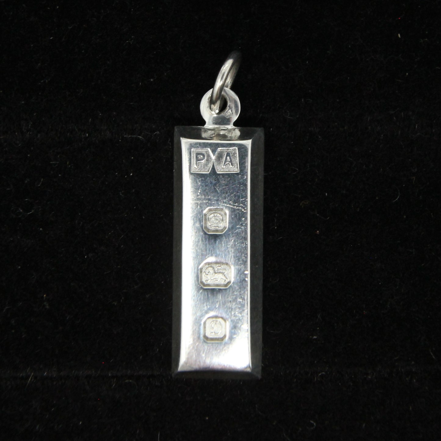 Vintage 1978 Sheffield Hallmarked Solid Sterling Silver Ingot Bar Pendant 8.3g 11