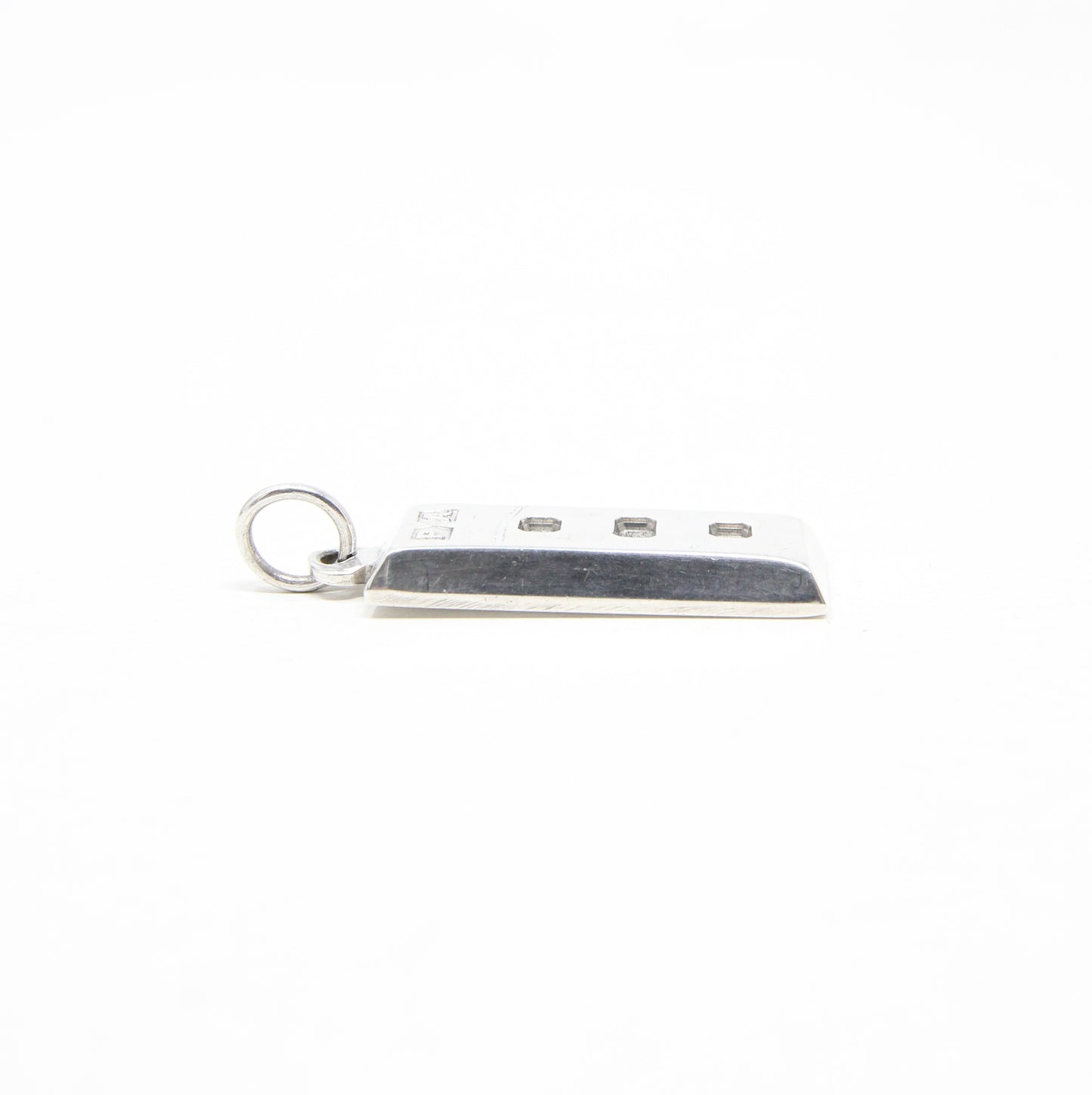 Vintage 1978 Sheffield Hallmarked Solid Sterling Silver Ingot Bar Pendant 8.3g 11