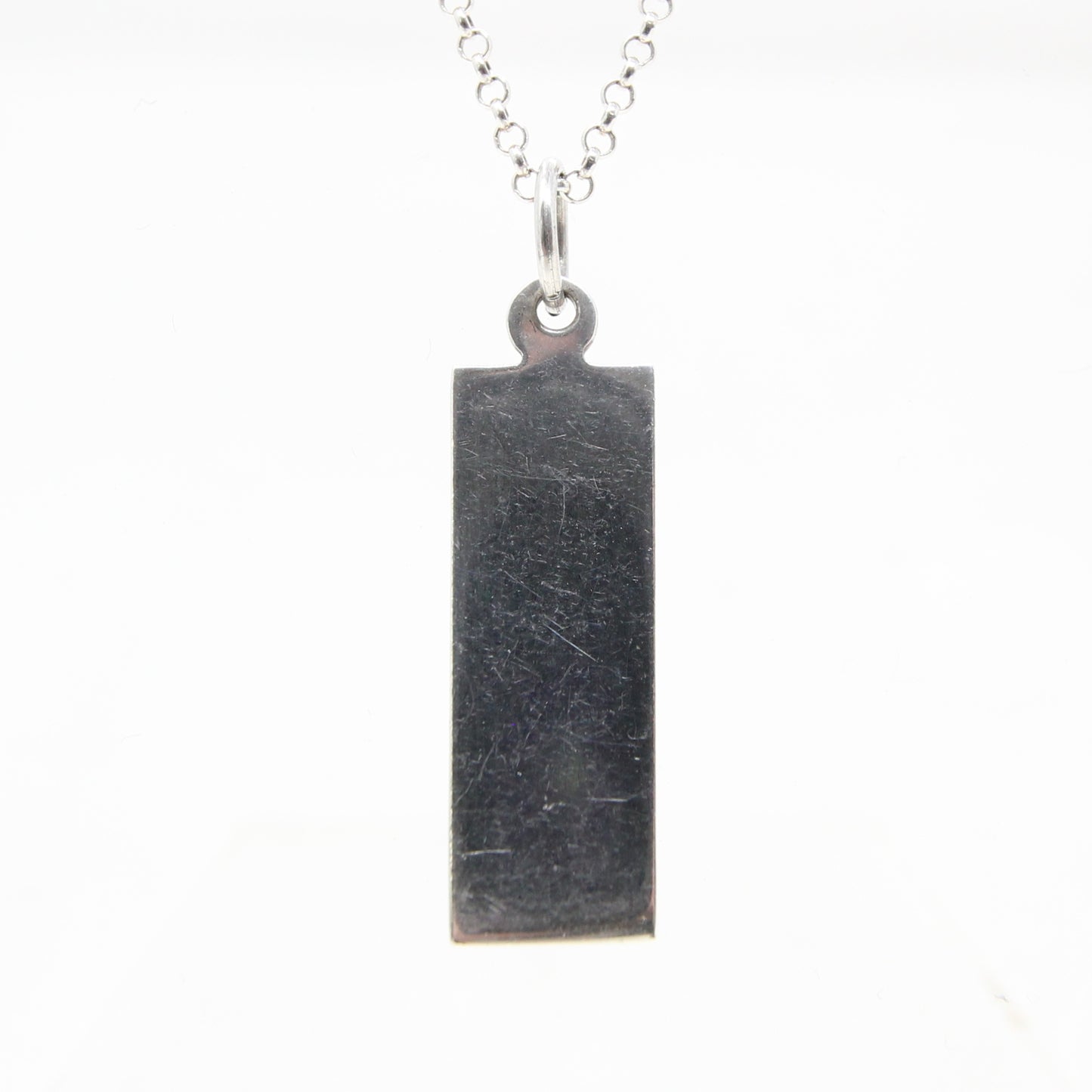 Vintage 1978 Sheffield Hallmarked Solid Sterling Silver Ingot Bar Pendant 8.3g 11