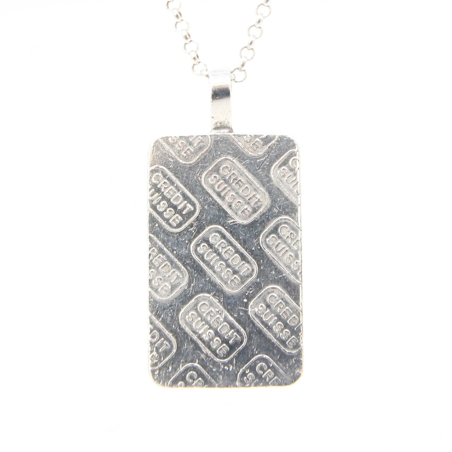 Vintage Credit Suisse Solid 10g 999 Fine Silver Ingot Bar Pendant for Chain Necklace