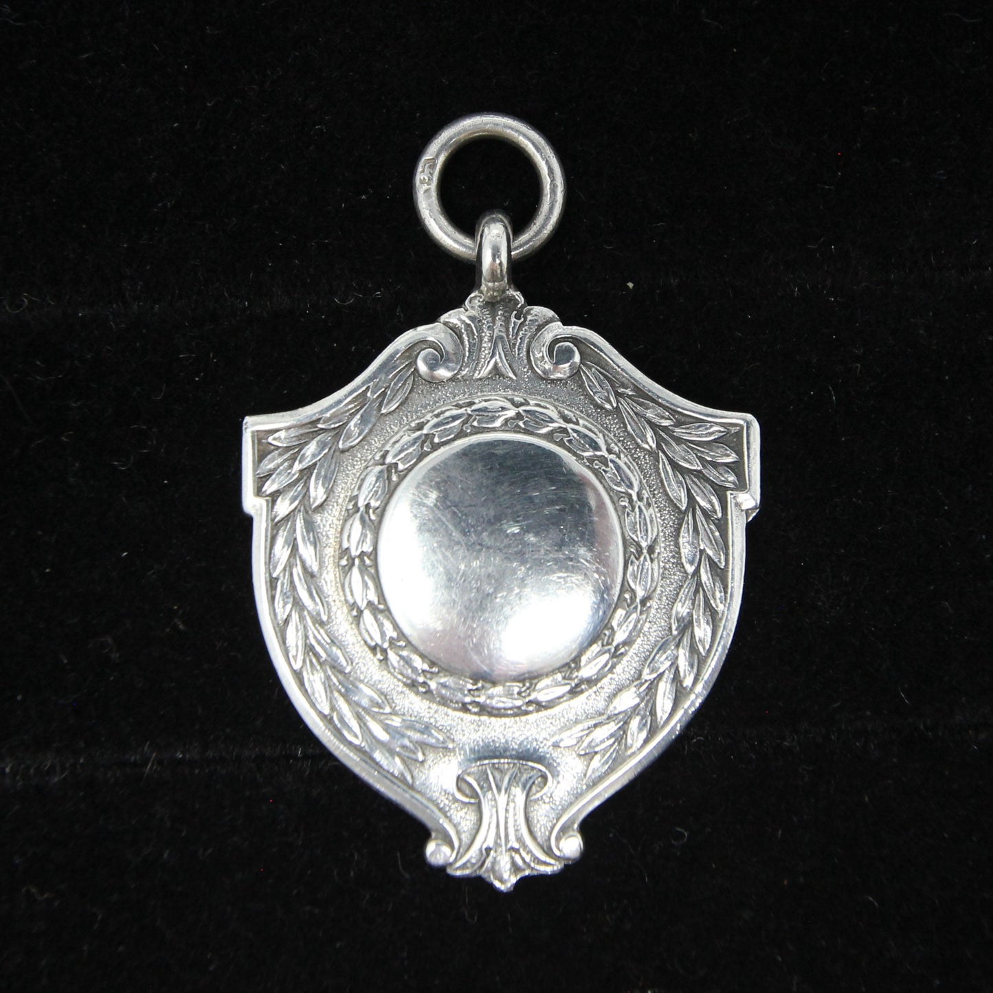 Vintage 1945 English Hallmarked WW2 Victory Solid Sterling Silver Watch Fob Medal Pendant