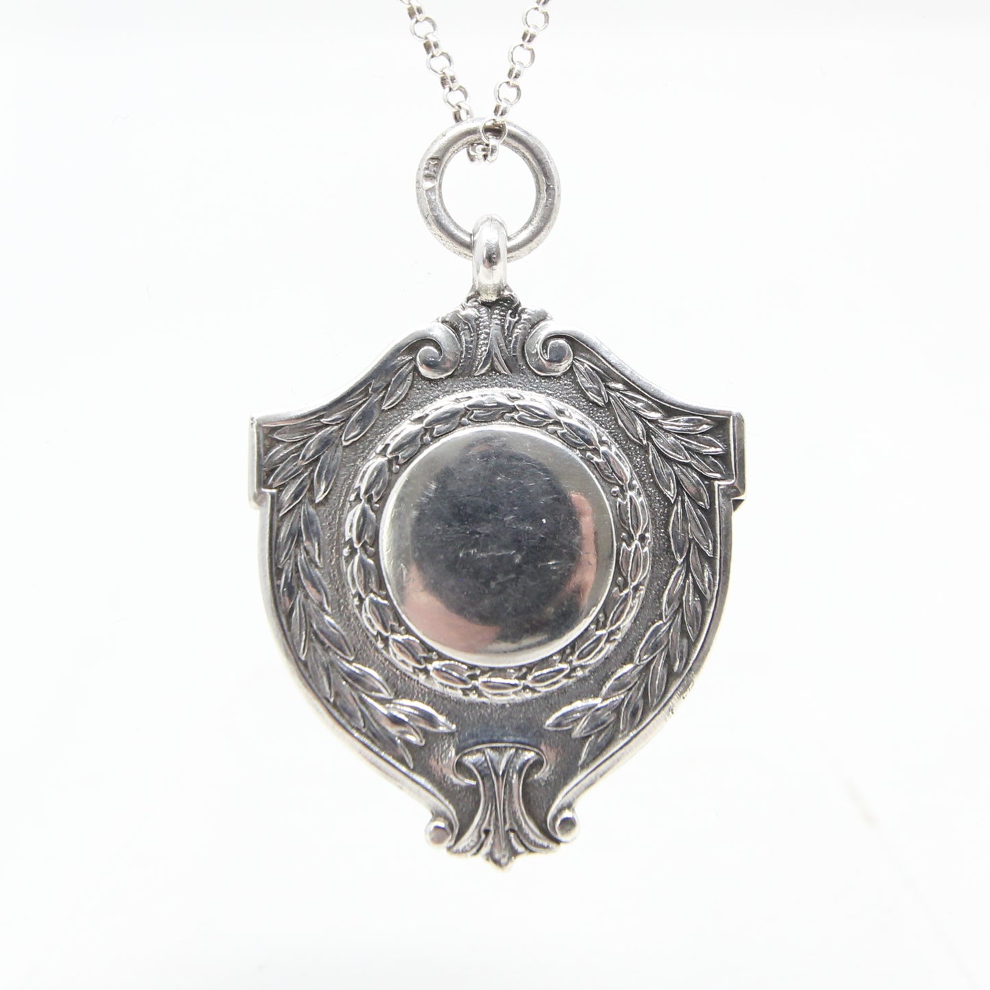 Vintage 1945 English Hallmarked WW2 Victory Solid Sterling Silver Watch Fob Medal Pendant