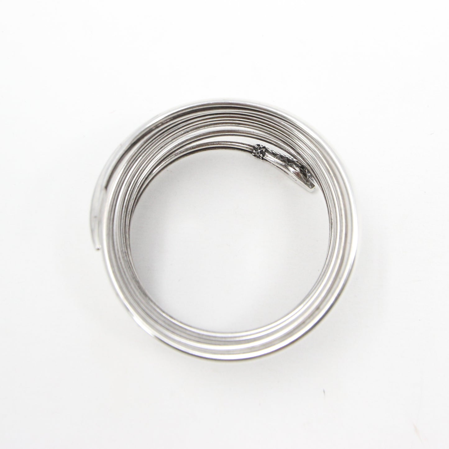 Antique Solid Silver Etruscan Coiled Snake Cuff Bangle Bracelet 7.5'' 64g