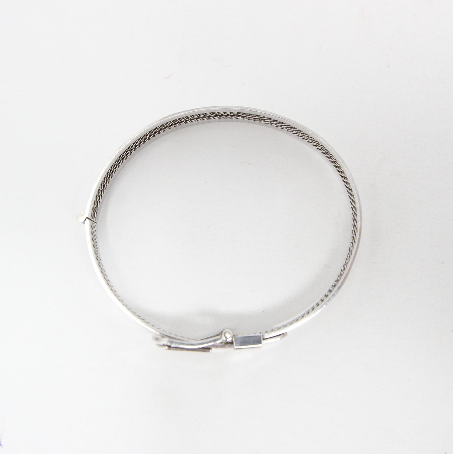 Vintage 1982 Hallmarked Solid Sterling Silver Buckle Bangle Cuff Bracelet 22g