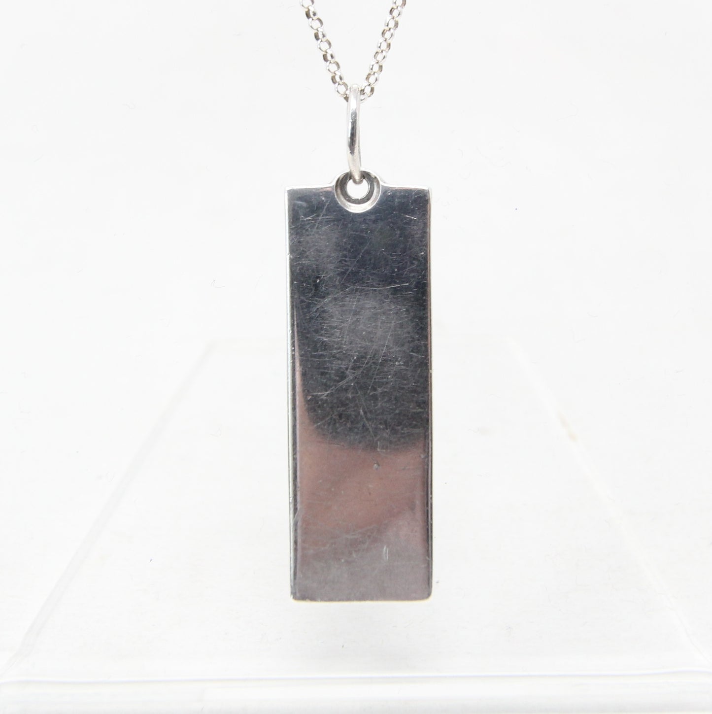 Vintage 1977 London Hallmarked Solid Sterling Silver Ingot Bar Pendant 7
