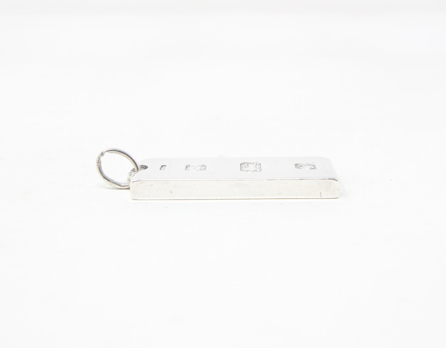 Vintage 1977 London Hallmarked Solid Sterling Silver Ingot Bar Pendant 7