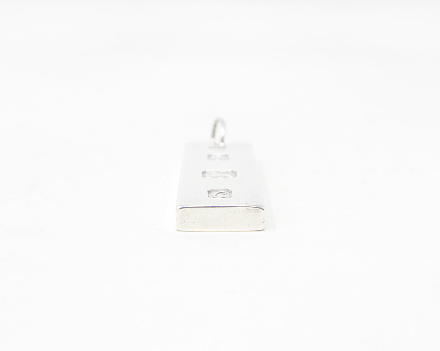 Vintage 1977 London Hallmarked Solid Sterling Silver Ingot Bar Pendant 7