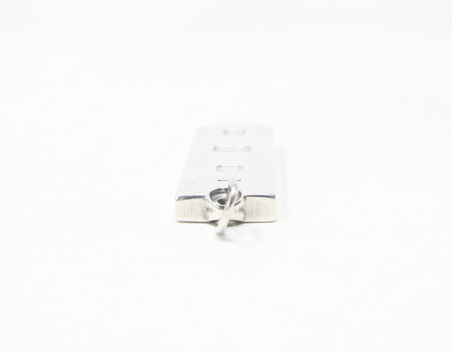 Vintage 1977 London Hallmarked Solid Sterling Silver Ingot Bar Pendant 7
