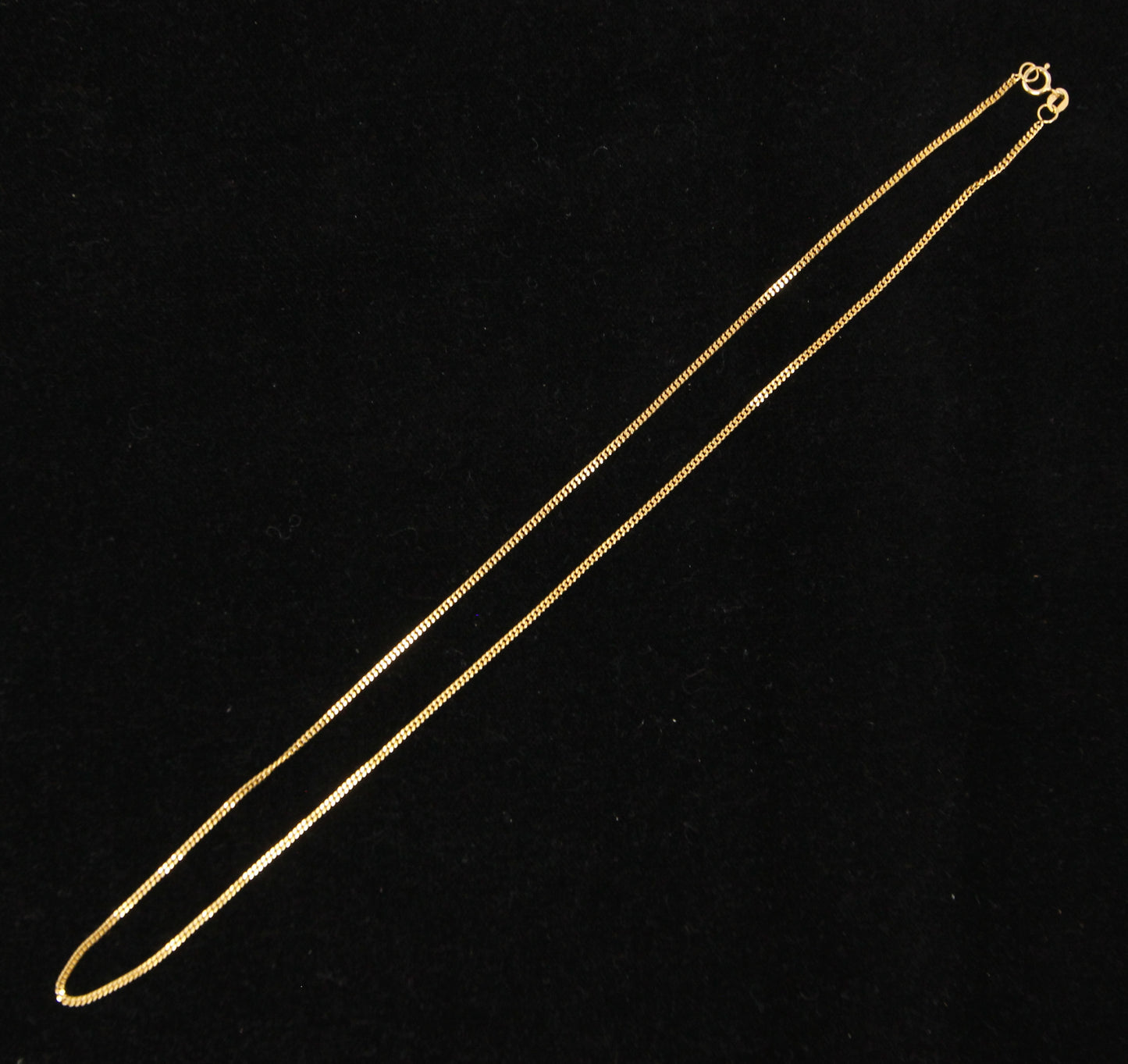 Vintage 1980's Hallmarked Solid 18ct 18k Gold Curb Chain Necklace 17.75''