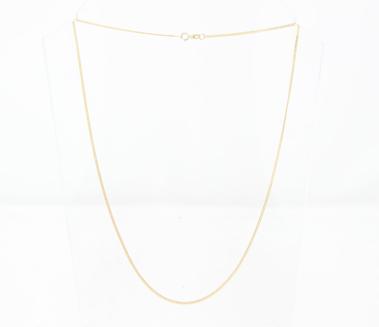 Vintage 1980's Hallmarked Solid 18ct 18k Gold Curb Chain Necklace 17.75''