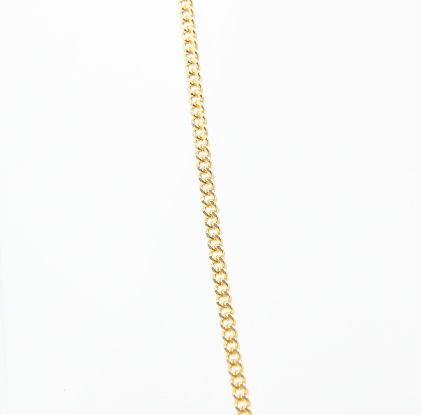 Vintage 1980's Hallmarked Solid 18ct 18k Gold Curb Chain Necklace 17.75''