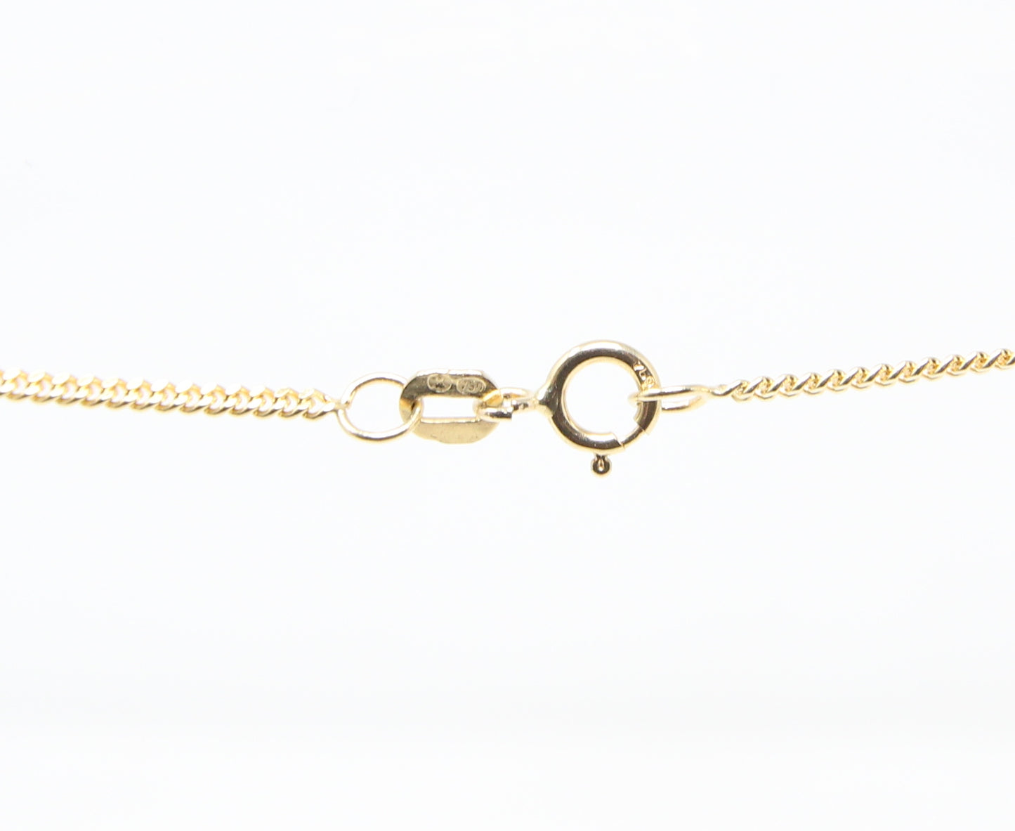 Vintage 1980's Hallmarked Solid 18ct 18k Gold Curb Chain Necklace 17.75''