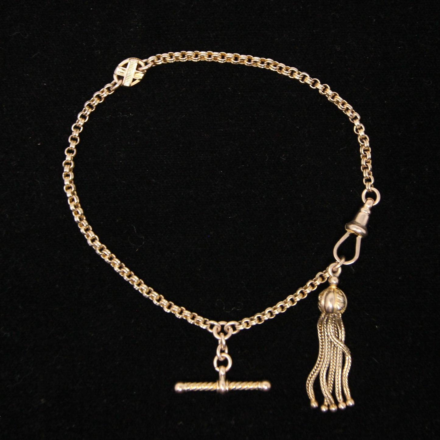 Antique Victorian Solid 7.2ct Gold Fancy Albertina Watch Chain Bracelet 8.6''
