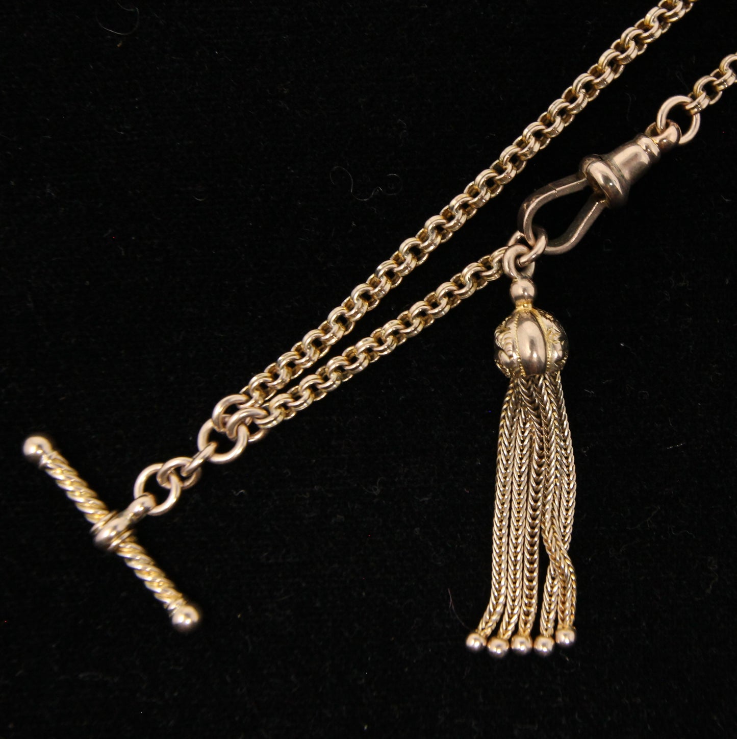 Antique Victorian Solid 7.2ct Gold Fancy Albertina Watch Chain Bracelet 8.6''