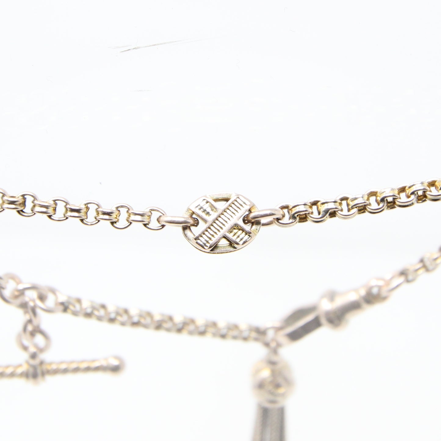 Antique Victorian Solid 7.2ct Gold Fancy Albertina Watch Chain Bracelet 8.6''