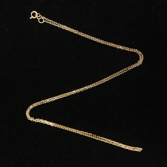 Vintage 1980's Hallmarked Solid 9ct 9k Gold Cable Belcher Chain Necklace 21.25''
