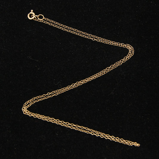 Vintage 1980's Hallmarked Solid 9ct 9k Gold Cable Chain Necklace 18.5''
