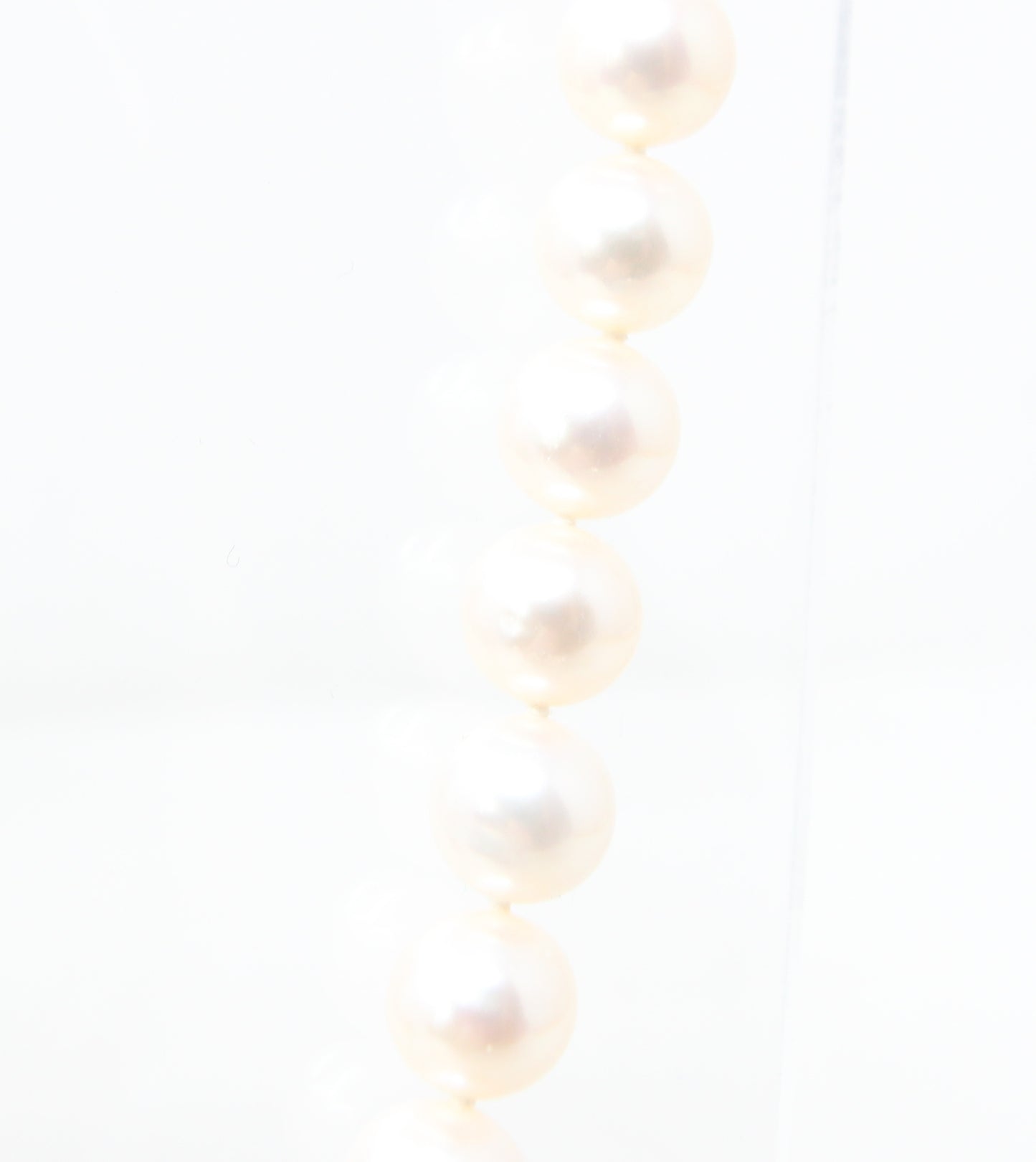 Vintage Hallmarked Solid 9ct 9k White Gold Clasp Knotted Large Cultured Pearl Necklace 17.5'' 45g