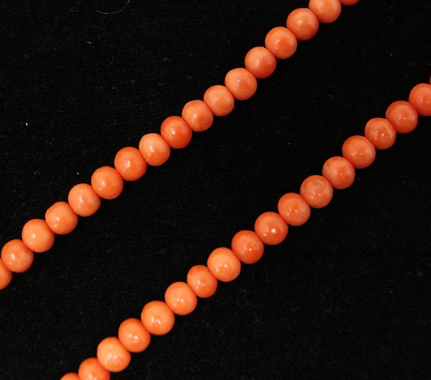 Antique Victorian 9ct 9k Rolled Gold Barrel Clasp Salmon Coral Bead Necklace Choker Child 13.75''