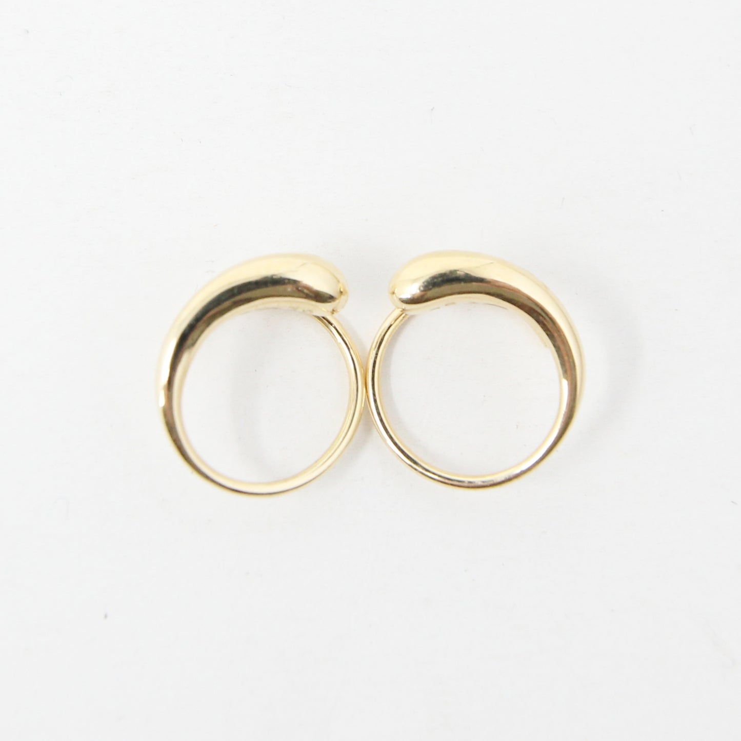 Vintage Georg Jensen Hallmarked Solid 18ct 18k Gold Mercy Hoop Huggie Earrings Hoops in Box
