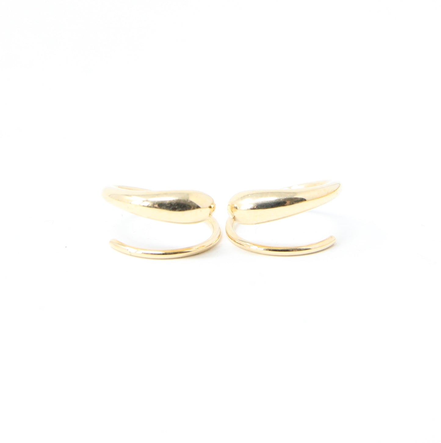 Vintage Georg Jensen Hallmarked Solid 18ct 18k Gold Mercy Hoop Huggie Earrings Hoops in Box