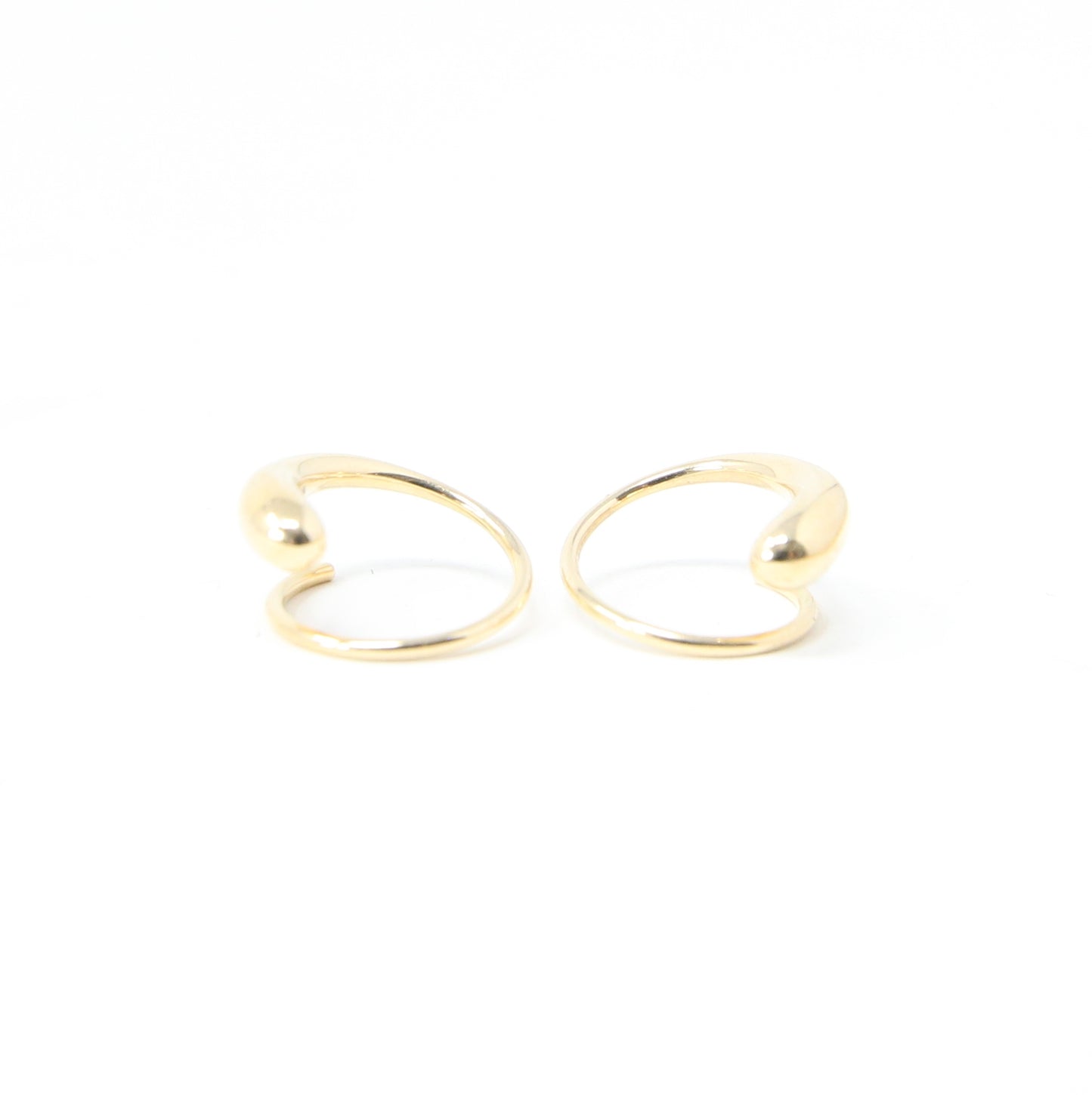 Vintage Georg Jensen Hallmarked Solid 18ct 18k Gold Mercy Hoop Huggie Earrings Hoops in Box