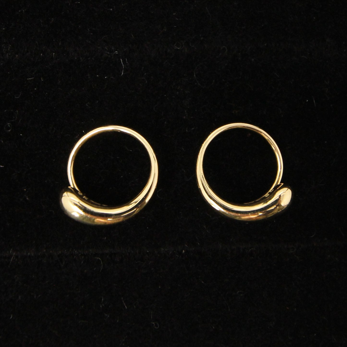 Vintage Georg Jensen Hallmarked Solid 18ct 18k Gold Mercy Hoop Huggie Earrings Hoops in Box