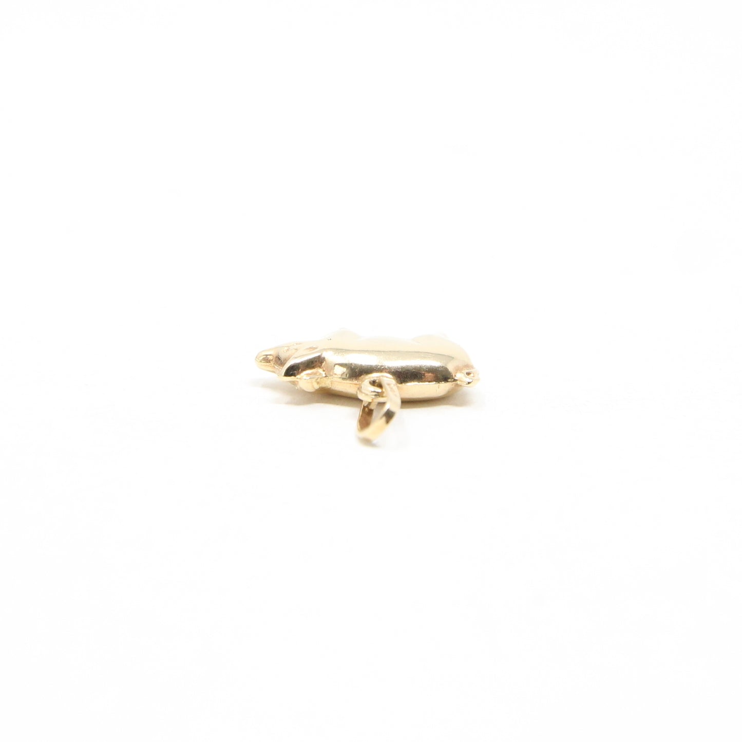 Vintage 1980's Hallmarked Solid 18ct 18k Gold Puffy Lucky Pig Pendant Charm