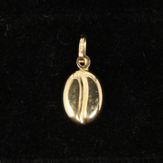 Vintage 1980's Hallmarked Solid 9ct 9k Gold Coffee Bean Pendant