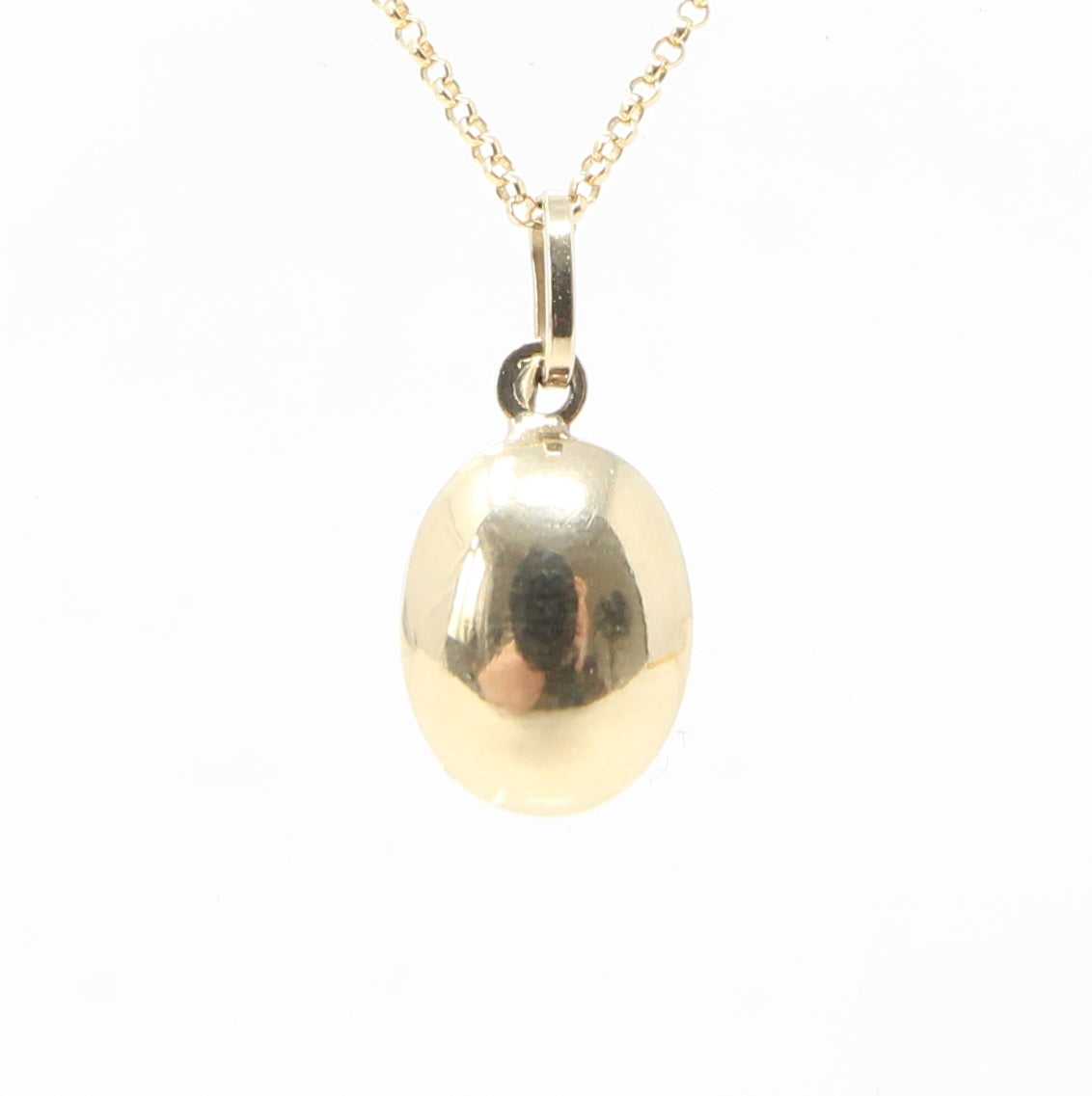 Vintage 1980's Hallmarked Solid 9ct 9k Gold Coffee Bean Pendant