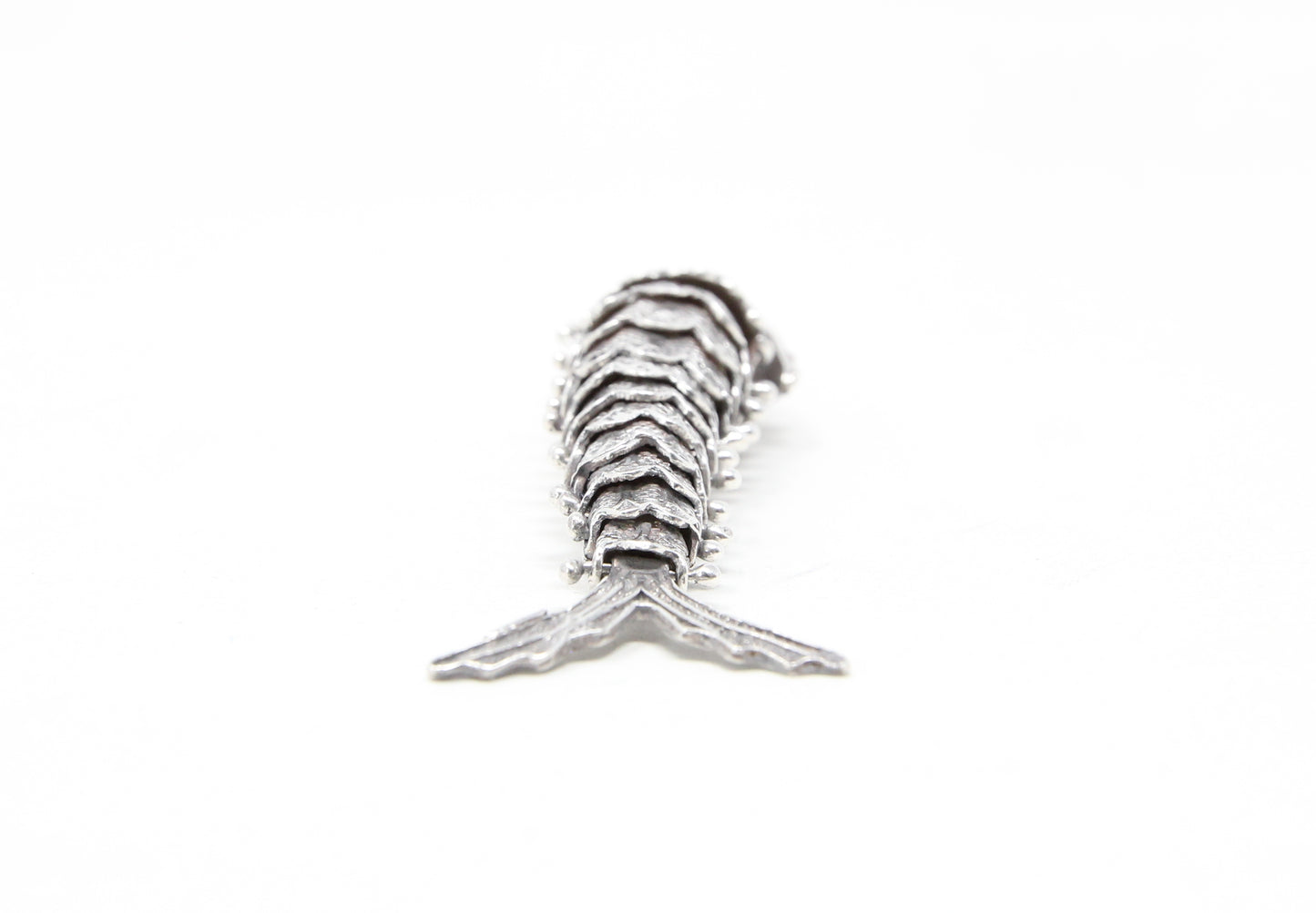 Vintage Hallmarked Solid Silver Large Articulated Filigree Koi Fish Locket Pendant 17.8g