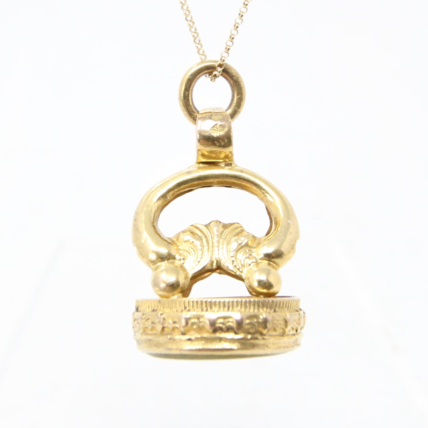 Antique Georgian Victorian Masonic Gold Pinchbeck Engraved Intaglio Wax Seal Watch Fob Pendant