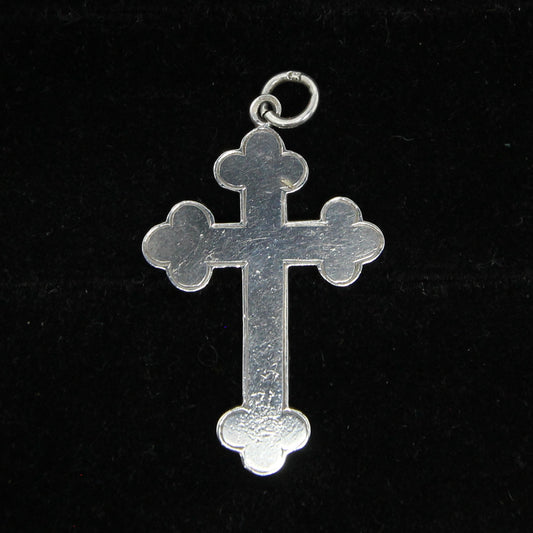Antique 1912 Hallmarked Solid Sterling Silver Large Cross Pendant for Neclace Chain