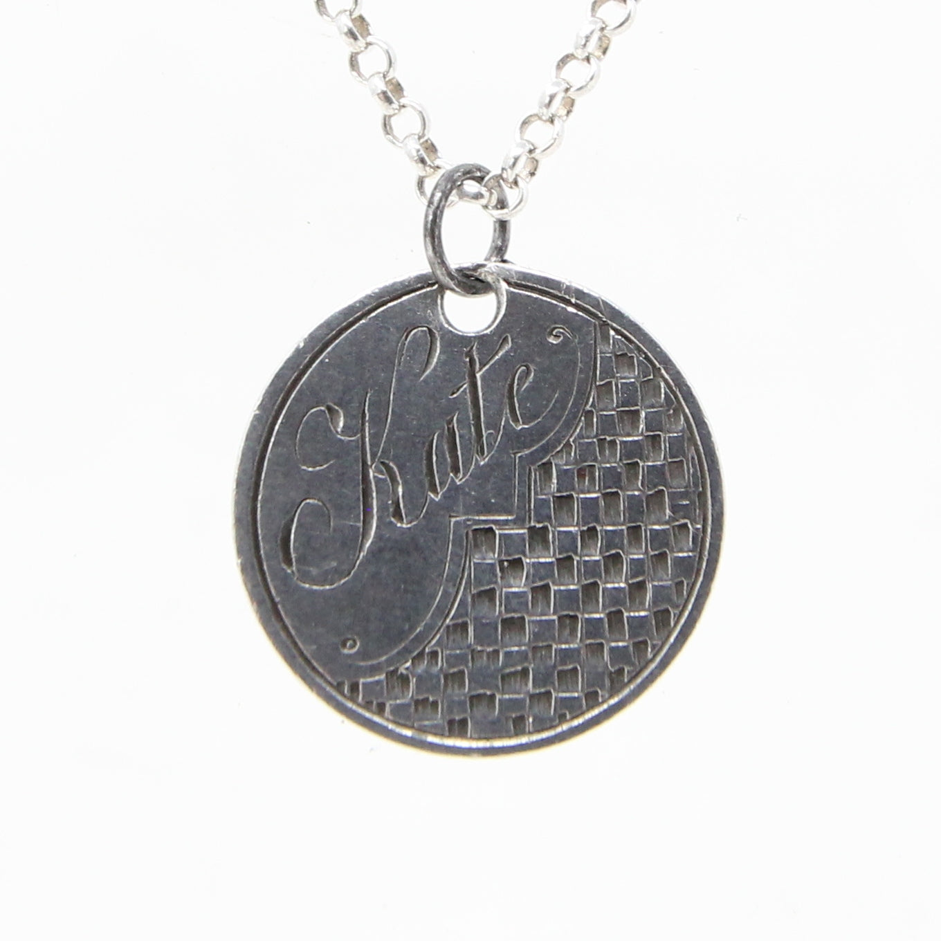 Antique Victorian Solid Silver Kate Love Token Threepenny Bit Coin Medallion Pendant