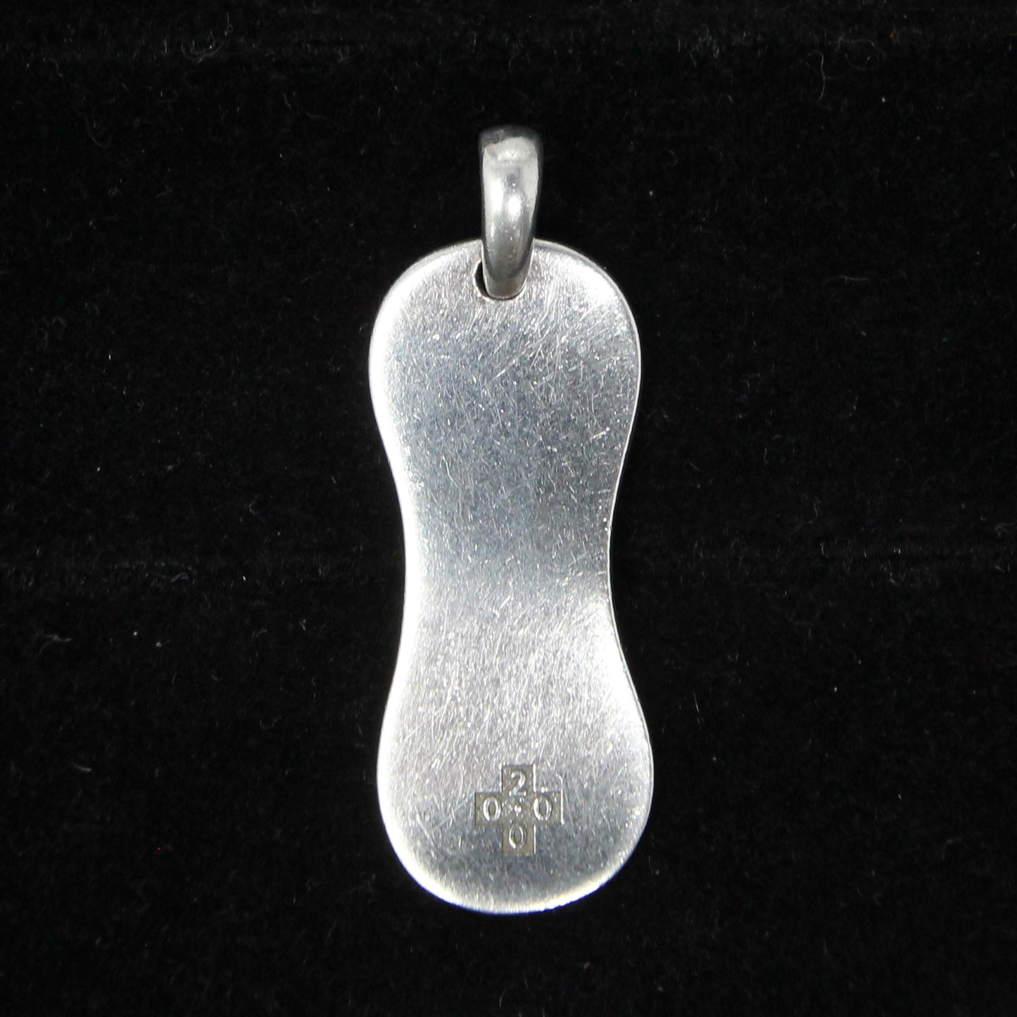 Vintage 2000 Edinburgh Hallmarked Solid Sterling Silver Millenium y2k Wavy Ingot Bar Pendant